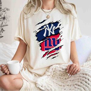 Yankees Giants Dual Logo Sports T-Shirt - Perfect For Fans!