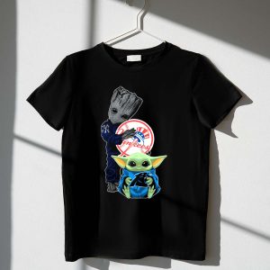Yankees Baby Yoda & Groot Collaboration T-Shirt For Fans