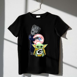 Yankees Groot & Baby Yoda T-Shirt – Fun Graphic Tee For Fans