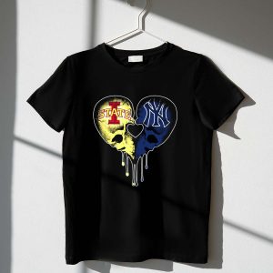 Iowa State Yankees Split Skull Heart Love T-Shirt For Fans