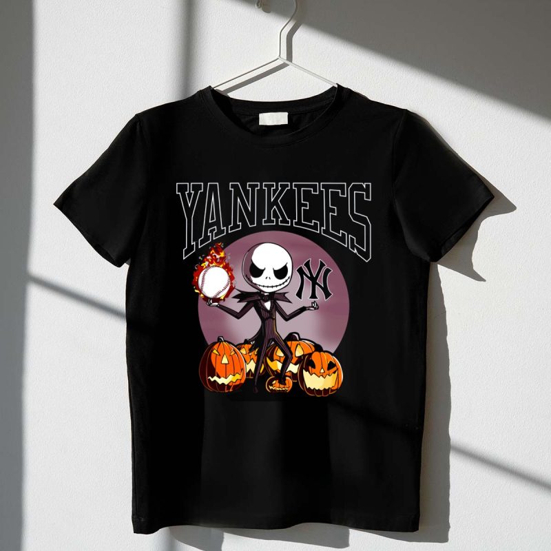 Yankees Jack Skellington Halloween Baseball Pumpkins T Shirt t shirt 1 1