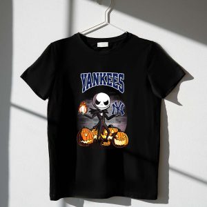Yankees Jack Skellington Halloween Pumpkins Baseball T-Shirt For Fans