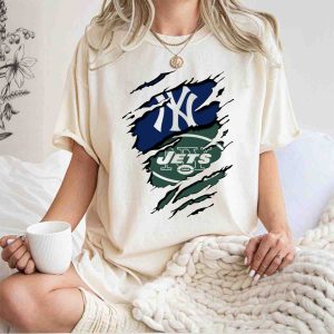 Yankees Jets Logo Mashup T-Shirt - Stylish Sports Fan Tee