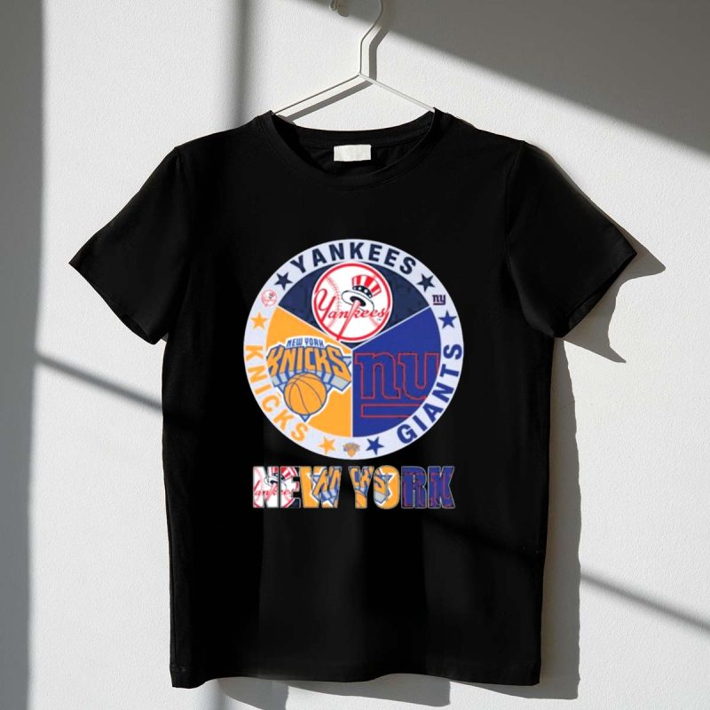 Yankees Knicks Giants New York Sports Logos Basketball Baseball Football T Shirt t shirt 1 1