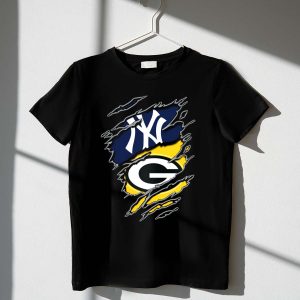 Yankees Vs Packers Dual Logo Collaboration T-Shirt – Sports Fan Apparel