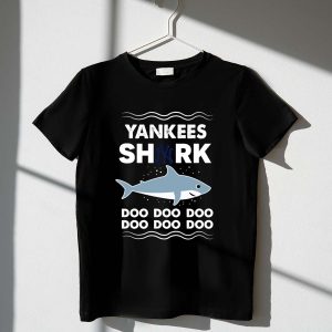 Ny Yankees Baby Shark Theme T-Shirt - Fun Shark Design For Fans