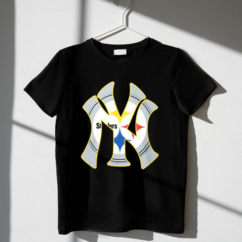 Yankees Steelers New Yorks Logo Fusion T Shirt t shirt 1 1