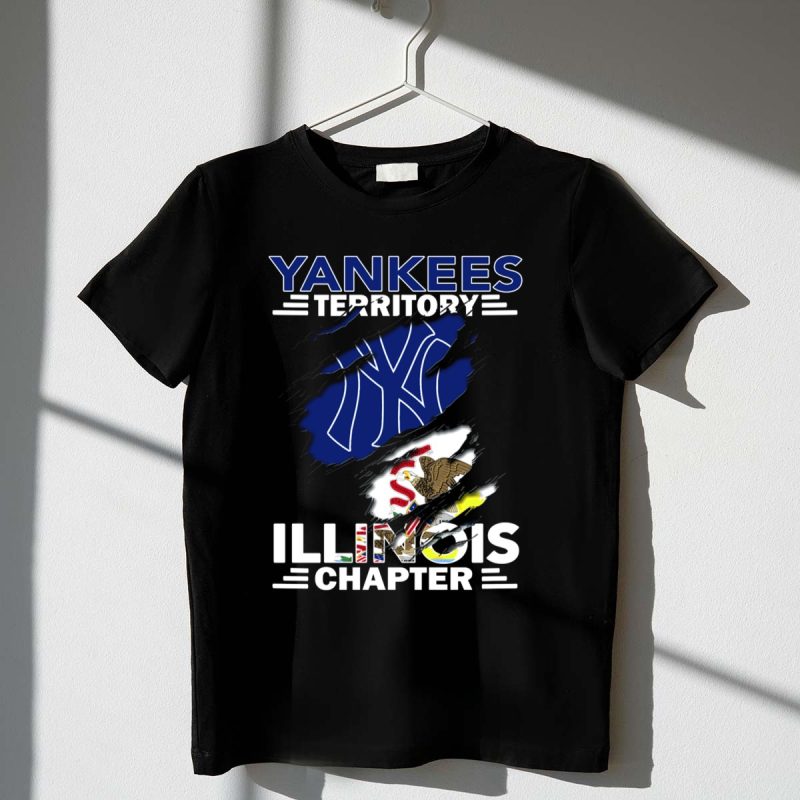 Yankees Territory Illinois Chapter Yankees Logo Illinois Flag T Shirt t shirt 1 1