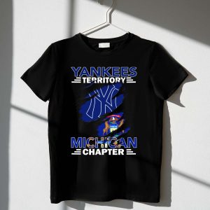 Yankees Territory Michigan Chapter T-Shirt With Ny Logo & State Flag