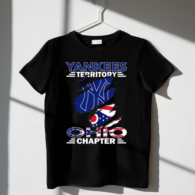 Yankees Territory Ohio Chapter New York Yankees with Ohio Flag T Shirt t shirt 1 1
