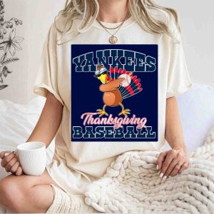 Thanksgiving Yankees Baseball Turkey T-Shirt For Fans