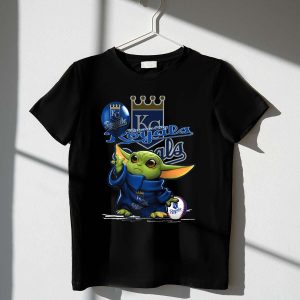 Yoda Kansas City Royals T-Shirt With Kc Ball And Balloon Design