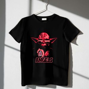 Star Wars Yoda Jedi Baseball Crossover T-Shirt For Los Angeles Angels Fans