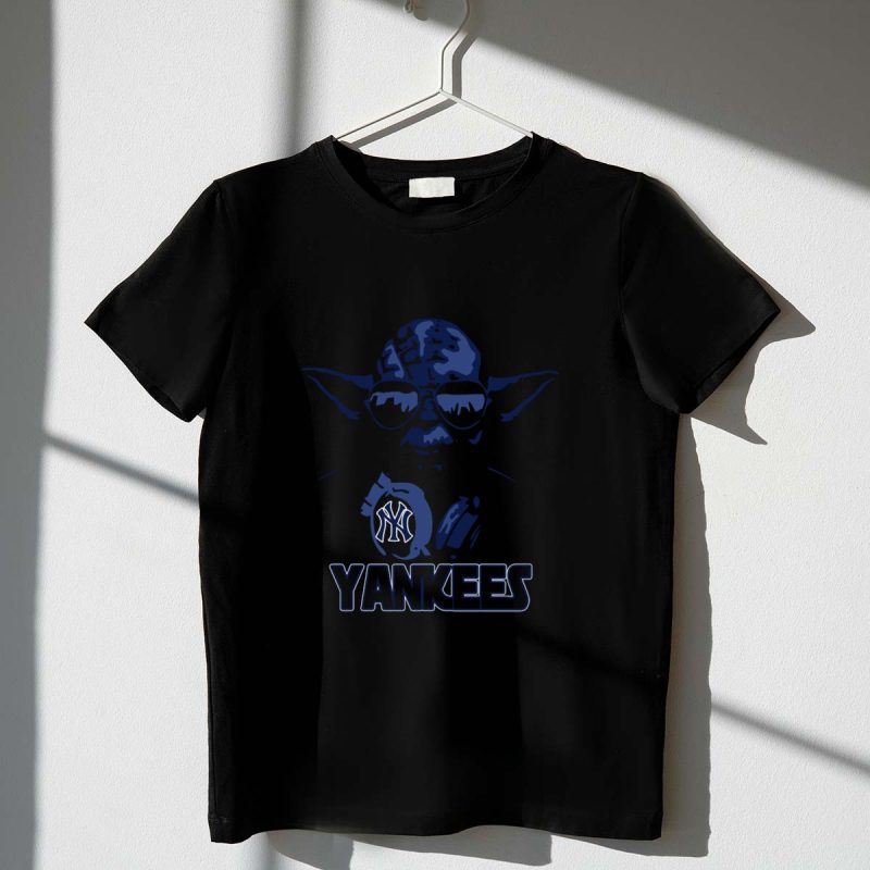 Yoda Star Wars Yankees New York Fans with NY Logo and Dark T Shirt t shirt 1 1