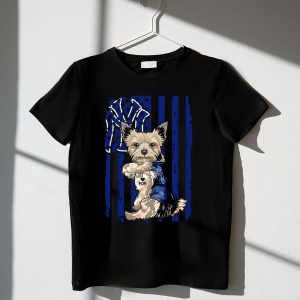 Yorkshire Terrier I Love Mom New York Yankees Fan T-Shirt