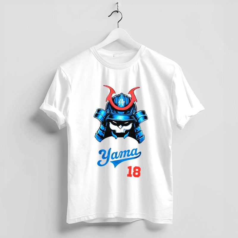 Yoshi Yamamoto Samurai LA Dodgers Pitcher T-Shirt - Yama 18 Design - Image 4