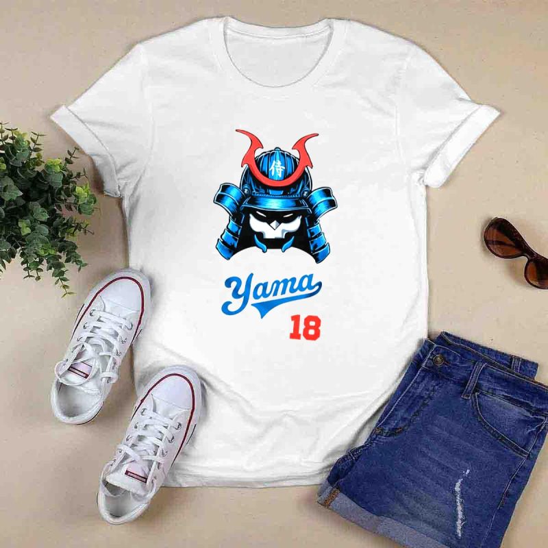 Yoshi Yamamoto Samurai LA Dodgers Pitcher T-Shirt - Yama 18 Design - Image 6