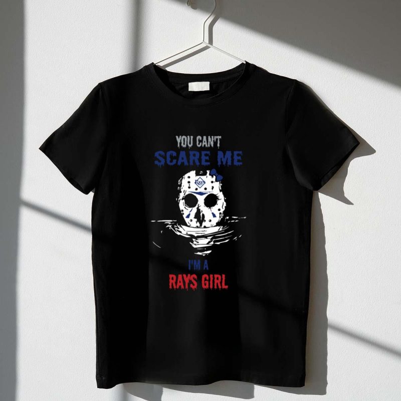 You Cant Scare Me Im a Rays Girl Jason Voorhees Mask with Tampa Bay Rays T Shirt t shirt 1 1