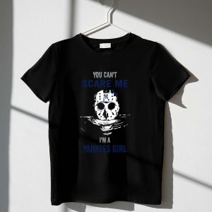 Yankees Girl T-Shirt With Jason Voorhees Hockey Mask Design
