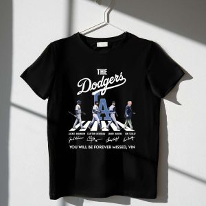 Forever Missed Vin Scully Dodgers Abbey Road Signatures T-Shirt