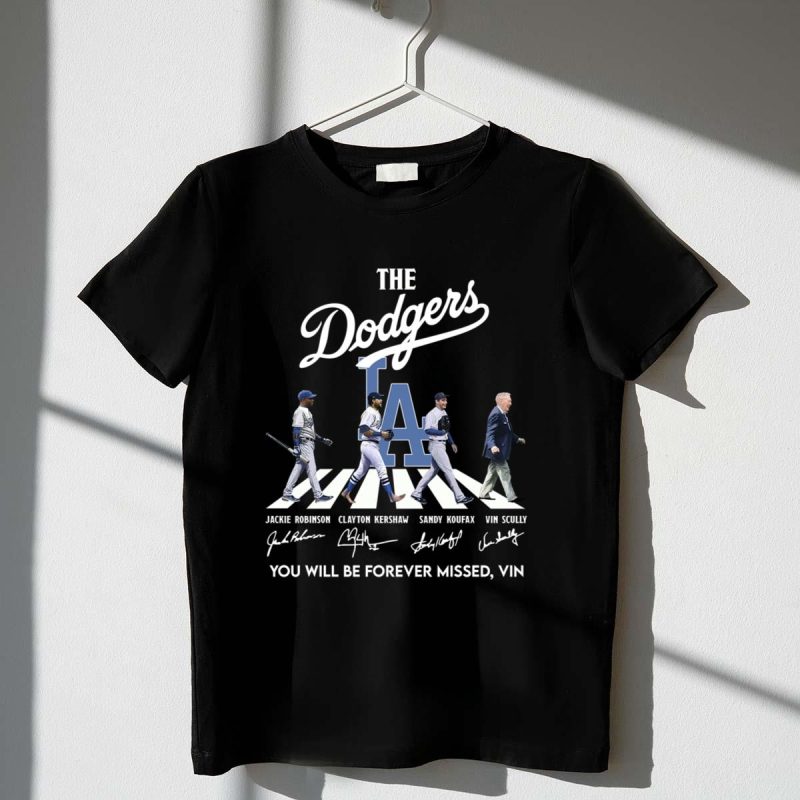 Forever Missed Vin Scully Dodgers Abbey Road Signatures T-Shirt