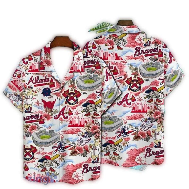 atlanta braves baseball pattern on white background print hawaiian shirt 3142 l5gfa