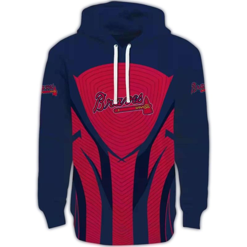 atlanta braves concentric lines navy black hoodie best selling