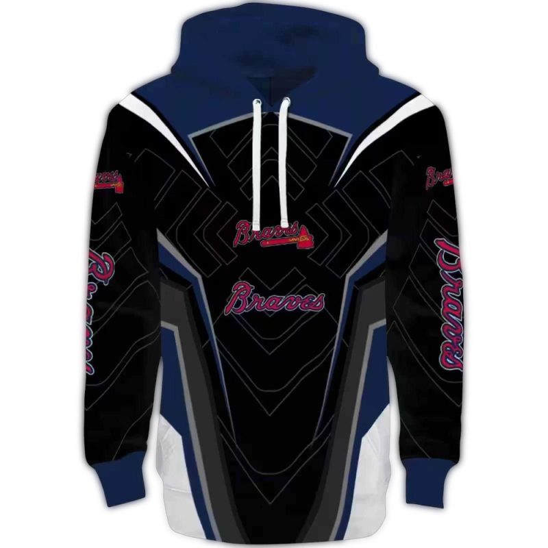 atlanta braves futuristic pattern navy black hoodie best selling
