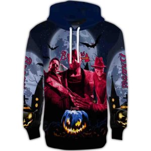 Atlanta Braves Friends Horror Halloween All-Over Print Hoodie
