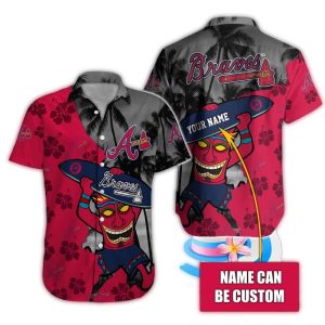 Custom Atlanta Braves Tiki Hawaiian Shirt - Perfect For Game Day Fun