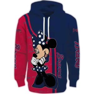 Atlanta Braves Minnie Mouse All Over Print Hoodie For Fans