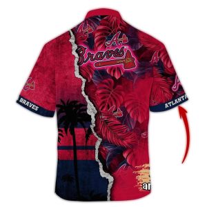 Personalized Atlanta Braves Tropical Hawaiian Shirt With Coconut Leaves
