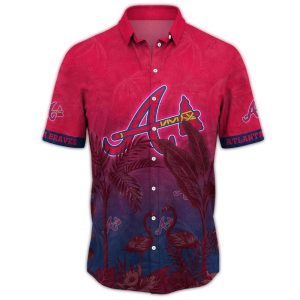 Vintage Atlanta Braves Flamingo Hawaiian Shirt For Men And Women