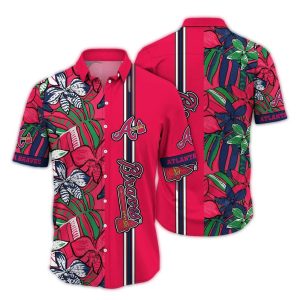 Vintage Atlanta Braves Floral Hawaiian Shirt For Casual Summer Style