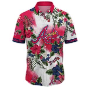 Atlanta Braves Floral Pattern Hawaiian Shirt For Stylish Fans