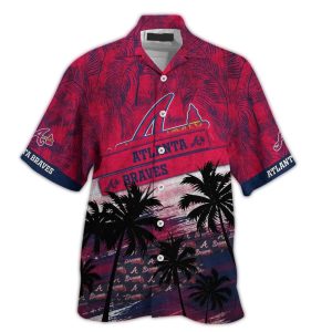 Atlanta Braves Hawaiian Shirt With Palm Tree Print Design