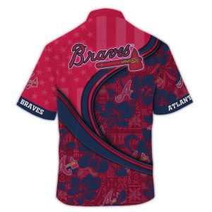 Personalized Atlanta Braves Floral Hawaiian Shirt With Flag Design