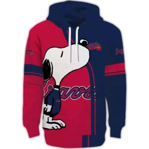 Atlanta Braves Snoopy All-Over Print Hoodie For Fans