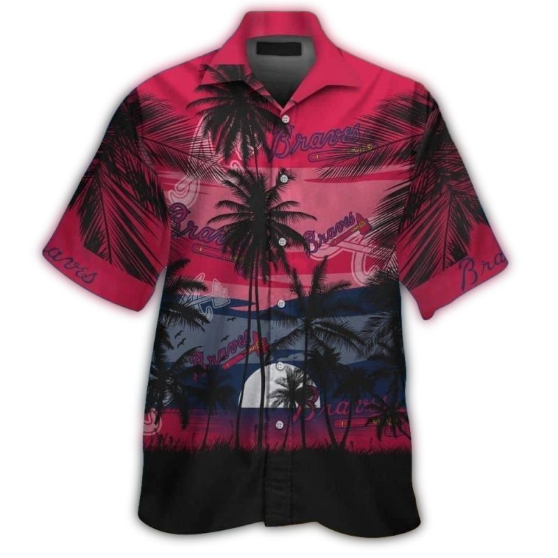 atlanta braves short sleeve button up tropical shirt hawaiian shirt 6625 xlmqy