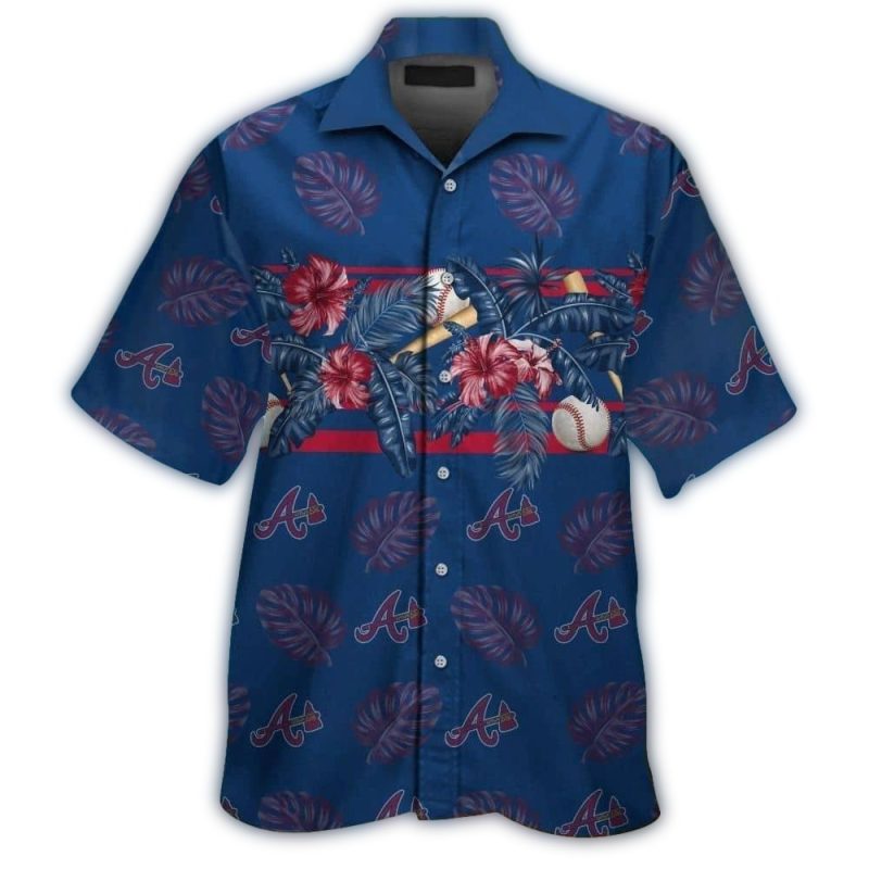 atlanta braves tropical hawaiian exclusive design short sleeve button up shirt 2370 ph8nt