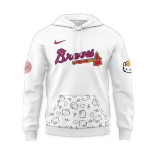 Atlanta Braves Hello Kitty All-Over Print Hoodie For Night Games