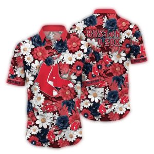Bold Floral Glory Boston Red Sox Hawaiian Shirt for Fans and Comfort