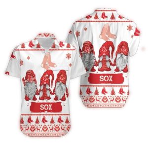 Boston Red Sox Christmas Gnomes Hawaiian Shirt for Holiday Cheer