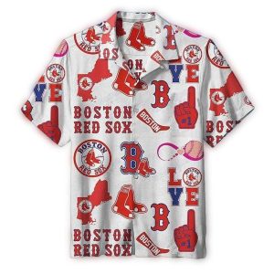 Boston Red Sox Collage Hawaiian Shirt for Fans - Tropical Team Apparel