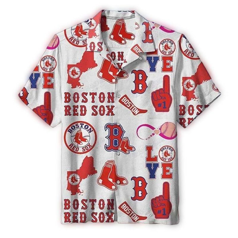 Boston Red Sox Collage Hawaiian Shirt for Fans - Tropical Team Apparel
