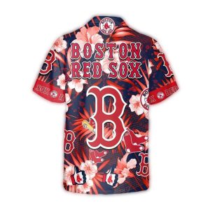 Boston Red Sox Floral Logo Hawaiian Shirt for Men and Women