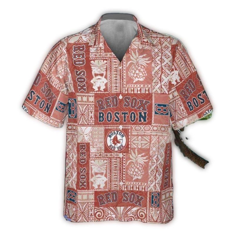 Boston Red Sox Pineapple Pattern Hawaiian Shirt for Stylish Fans - Image 2