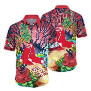 Boston Red Sox Tropical Art Hawaiian Shirt for Men - Summer Style