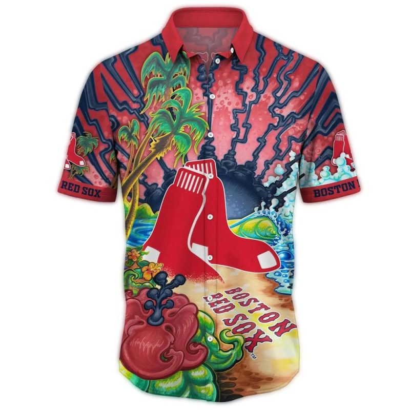 Boston Red Sox Tropical Art Hawaiian Shirt for Men - Summer Style - Image 2