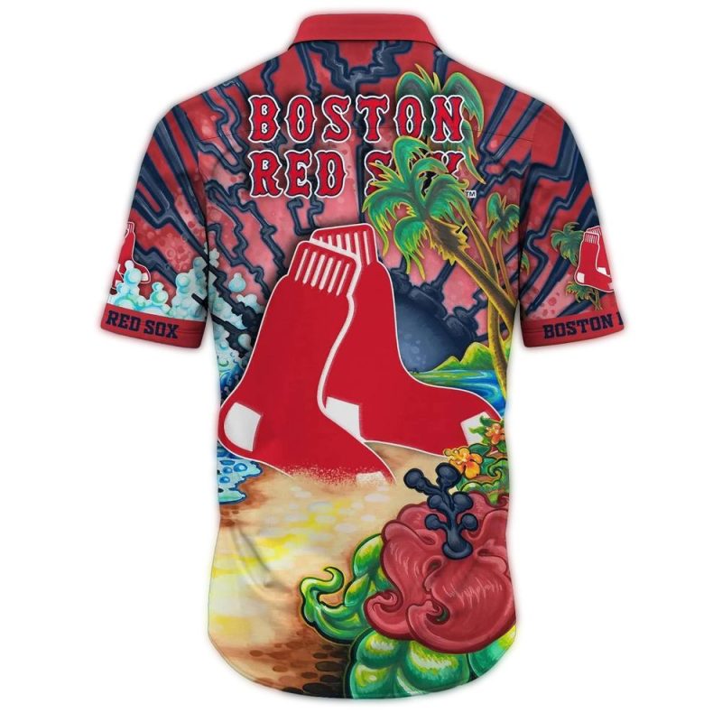 Boston Red Sox Tropical Art Hawaiian Shirt for Men - Summer Style - Image 3